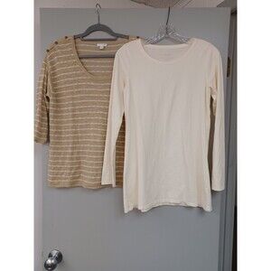 J. Jill Shirt Bundle. Size S Linen Striped Sheer Sweater L/S Pure Jill T-shirt